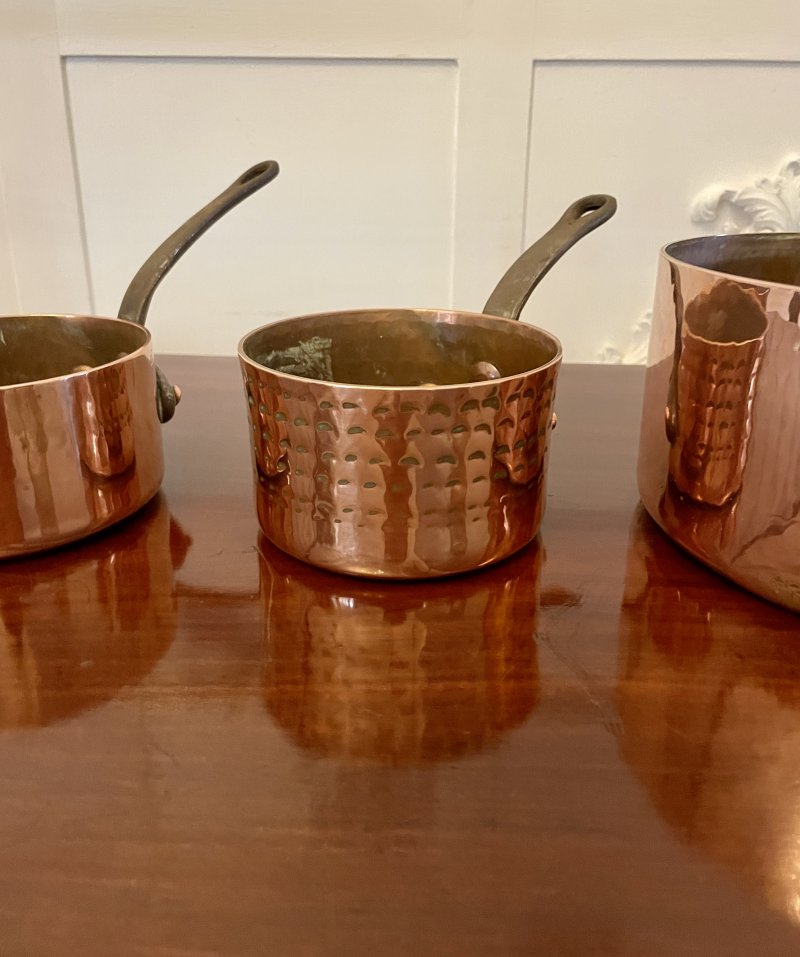 Three Antique Victorian Copper Pans - Image 4